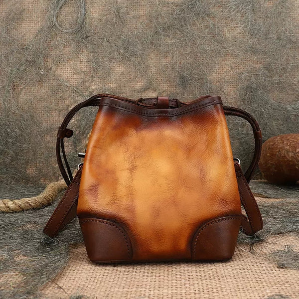 Ladies Shoulder Bucket Bag Leather Crossbody Bag For Women