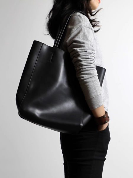 Womens Small Leather Tote Bag With Zipper Women Leather Handbag Chic