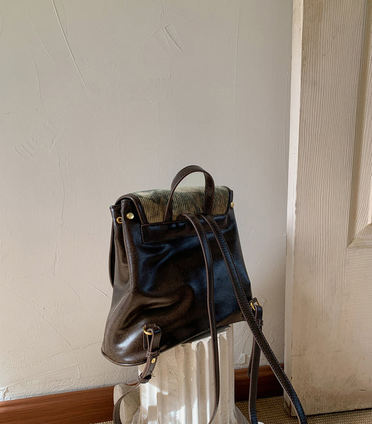 Womens Vagen Leather Backpack Purse Mini Knapsack Bag For Women Back