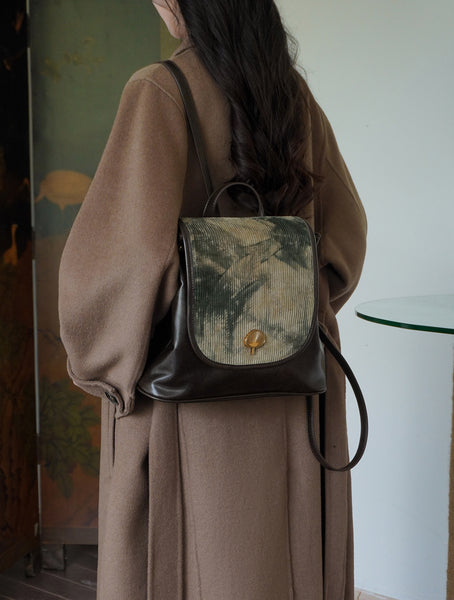 Womens Vagen Leather Backpack Purse Mini Knapsack Bag For Women Black