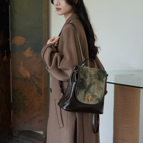 Womens Vagen Leather Backpack Purse Mini Knapsack Bag For Women Classy