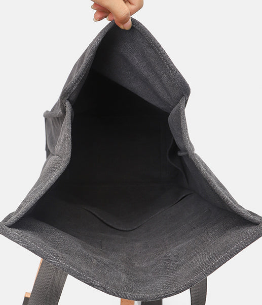 Womens Vintage Canvas Backpack Purse Laptop Rucksack Bag Inside