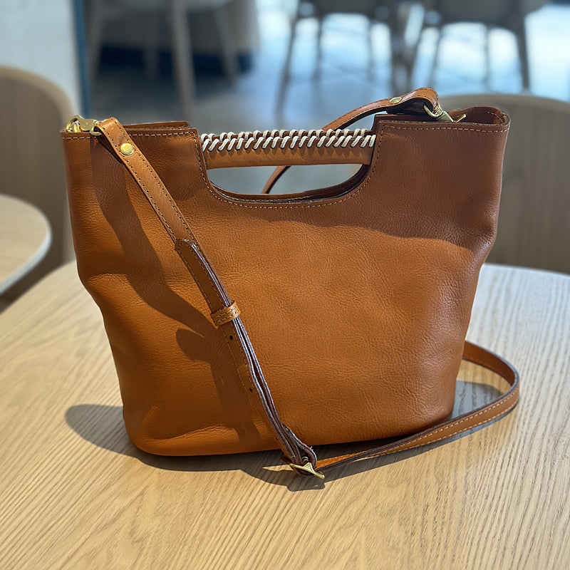 Womens Vintage Leather Satchel Purse Shoulder Bag with Top Handle Handmade