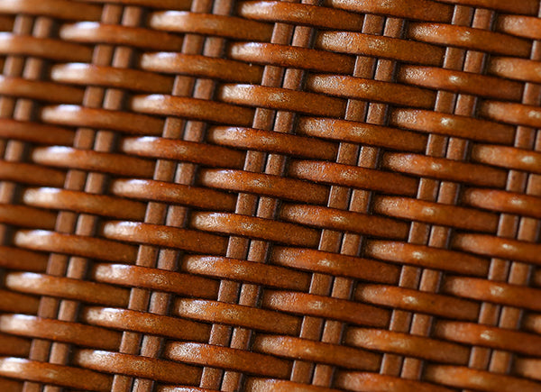 Womens Woven Genuine Leather Bucket Bags Top Handle Handbag Unique