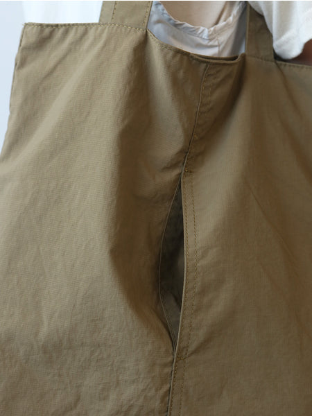 nylon tote bag khaki