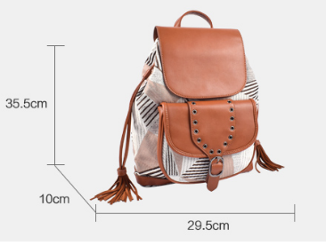 Boho Womens Vegan Leather Backpack Rucksack Bag