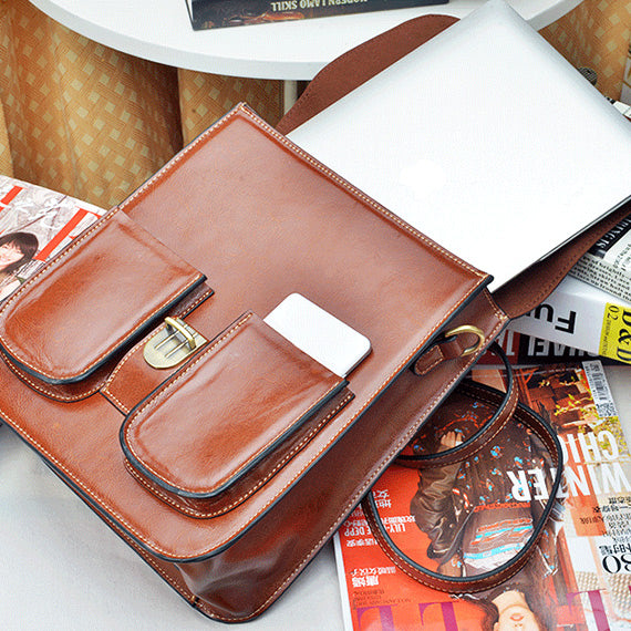 Vintage Brown Leather Backpack Purse  for Women Over The Shoulder Bags Purse