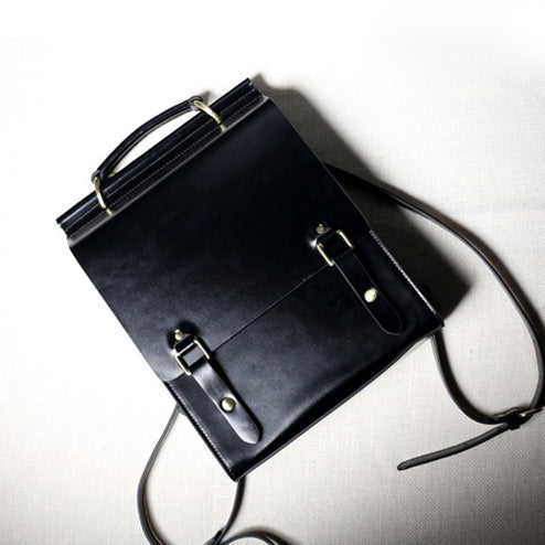 Trendy Ladies Square Leather Backpack Purse Bag Book Bags for Women