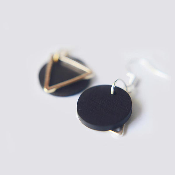 Wood Drop Earrings in Sterling Silver 14K Gold Handmade Jewelry Accessories Women