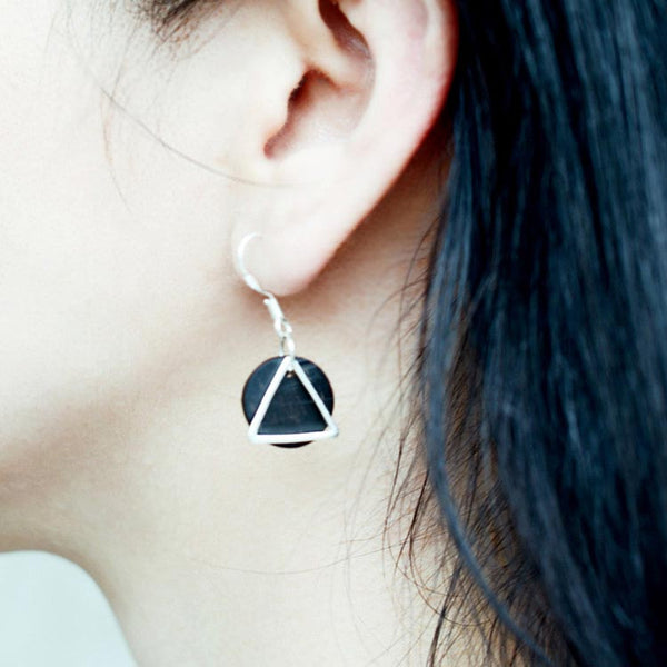 Wood Drop Earrings in Sterling Silver 14K Gold Handmade Jewelry Accessories Women