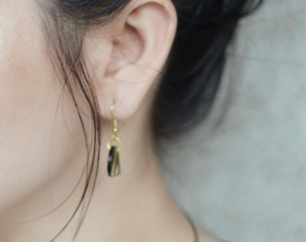 Wood Drop Earrings in Sterling Silver 14K Gold Handmade Jewelry Accessories Women