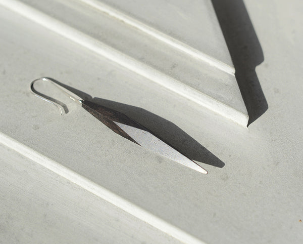 Handmade Wood Sterling Silver Drop Earrings Unique Jewelry Accessories for Women