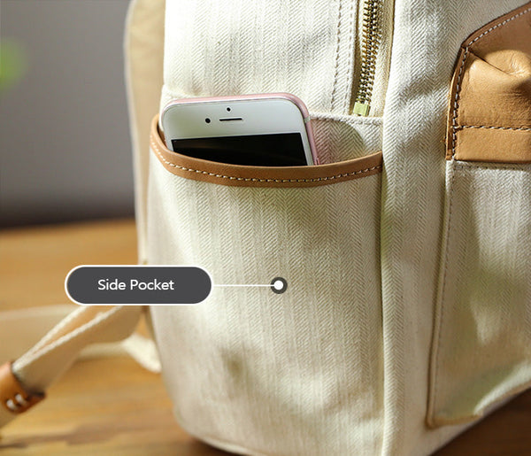 Chic Women's Backpacks With Laptop Compartment Canvas Rucksack For Women