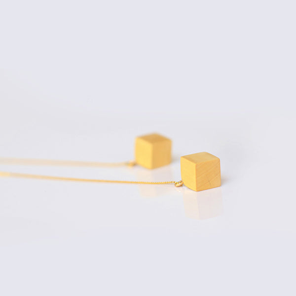 Wood Threader Earrings in Sterling Silver 14K Gold Handmade Jewelry Accessories Women