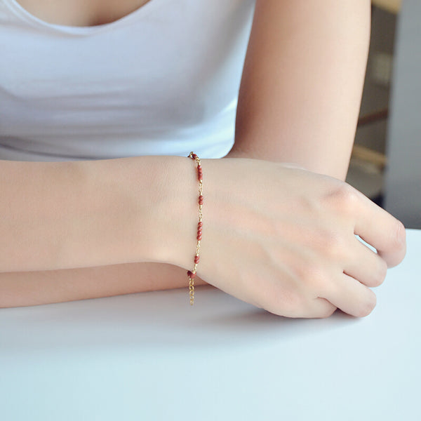 14K Gold Bracelet Agate Gemstone Jewelry Accessories Gift Women beautiful