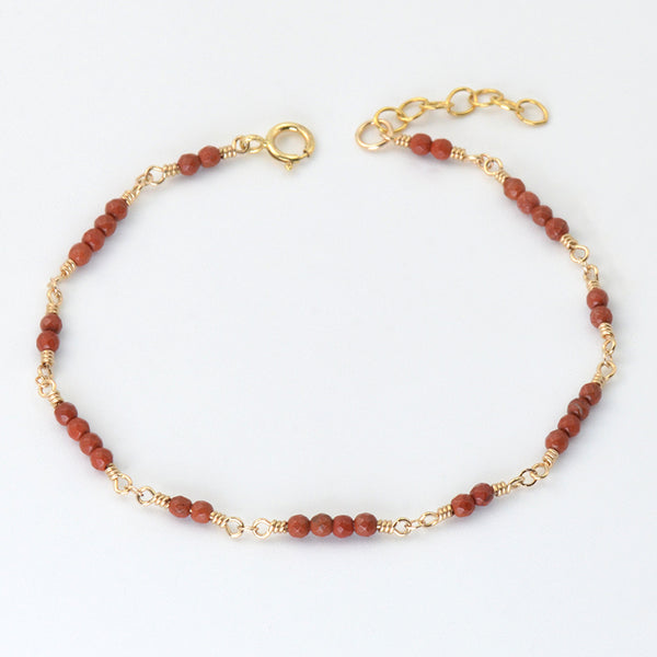 14K Gold Bracelet Agate Gemstone Jewelry Accessories Gift Women tiny