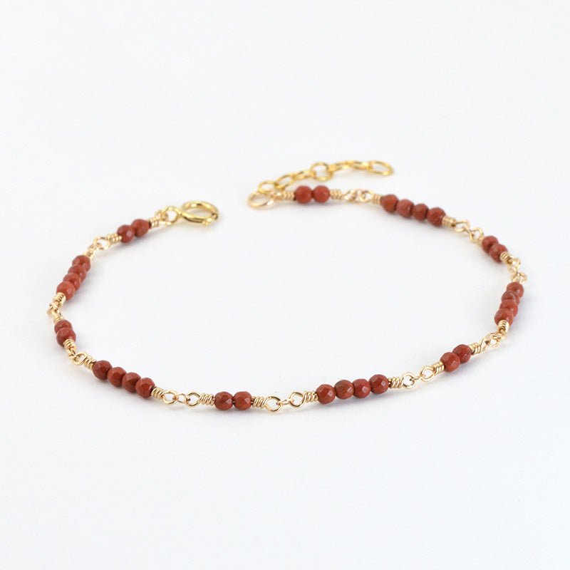 14K Gold Bracelet Agate Gemstone Jewelry Accessories Gift Women