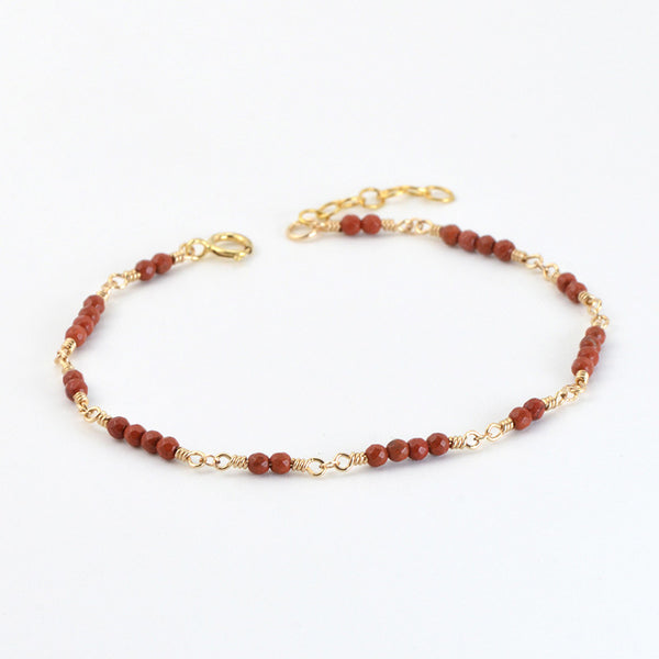 14K Gold Bracelet Agate Gemstone Jewelry Accessories Gift Women
