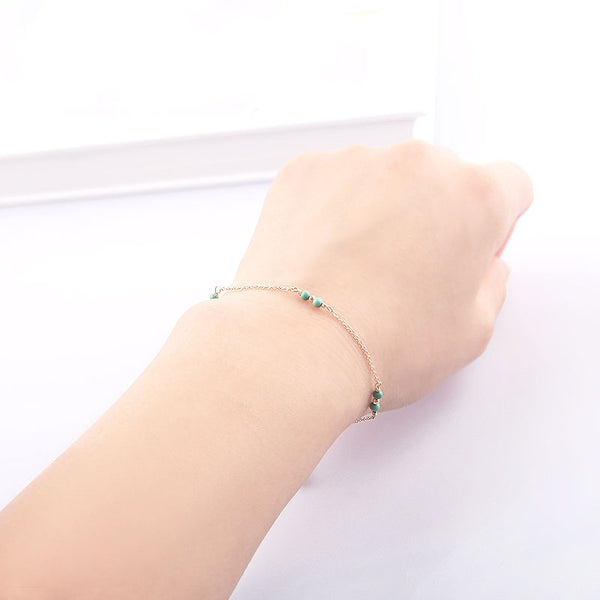 14K Turquoise Beads Bracelets December Birthstone Womens Gemstone Jewelry Accessories for Women elegant