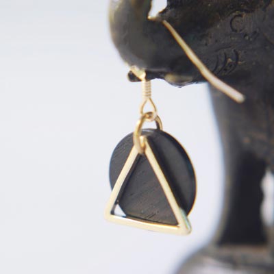 Wood Drop Earrings in Sterling Silver 14K Gold Handmade Jewelry Accessories Women