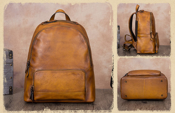 14 Inch Women's Leather Laptop Backpack Purse Book Bags for Women Boutique