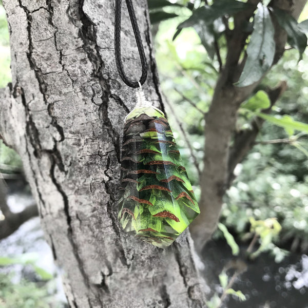Pinecone and Resin Pendant Necklace Handmade Unique Jewelry For Women Men