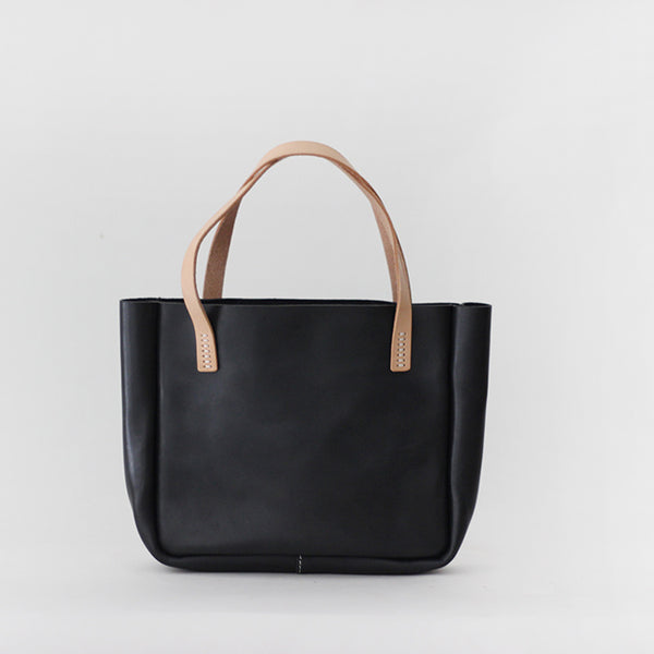 Handmade Womens Black Leather Handbags Leather Tote Bag Purse