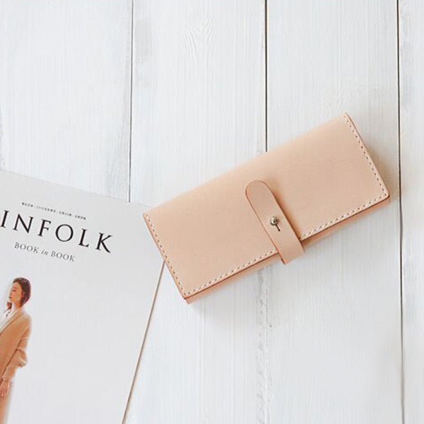 Handmade Vintage Leather Long Wallets Purse Clutch for Women