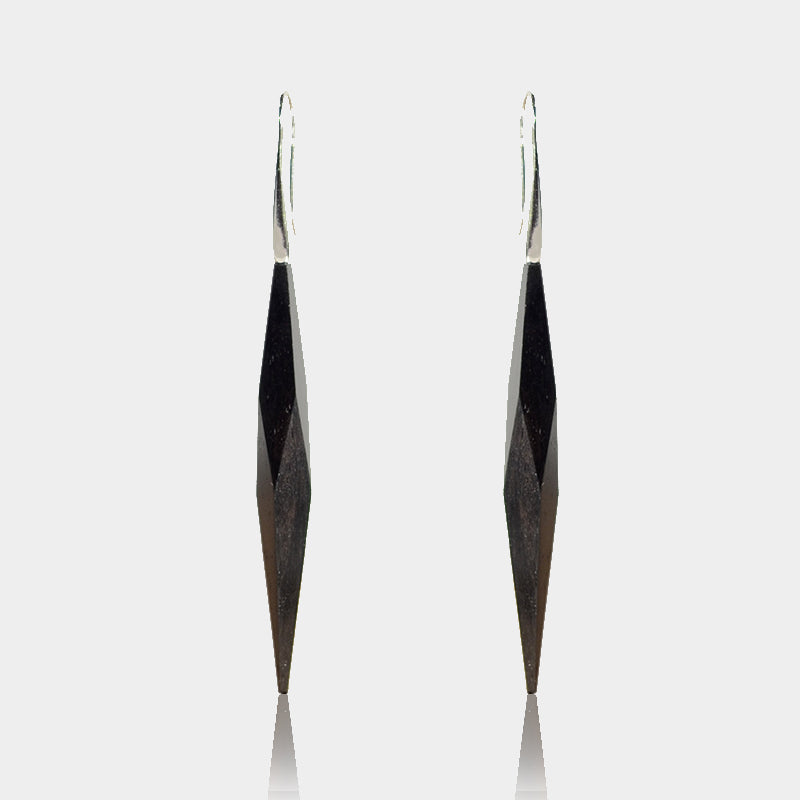Handmade Wood Sterling Silver Drop Earrings Unique Jewelry Accessories for Women