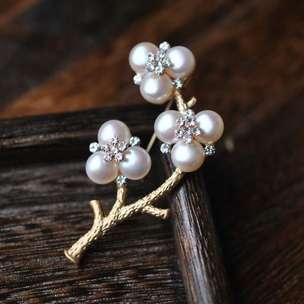 Freshwater Pearl Brooch June Birthstone Jewelry Accessories Gift For Women
