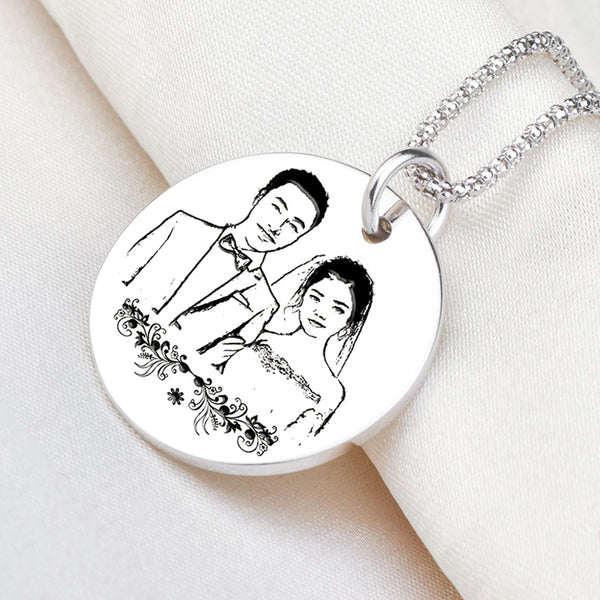 Customized Sterling Silver Pendant Necklace For Lovers