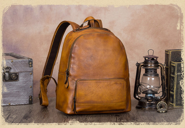 14 Inch Women's Leather Laptop Backpack Purse Book Bags for Women Chic