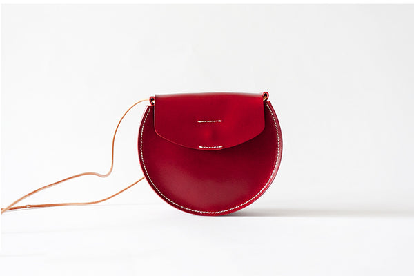 Red Leather Womens Crossbody Bags Leather Shoulder Bag Purses for Women
