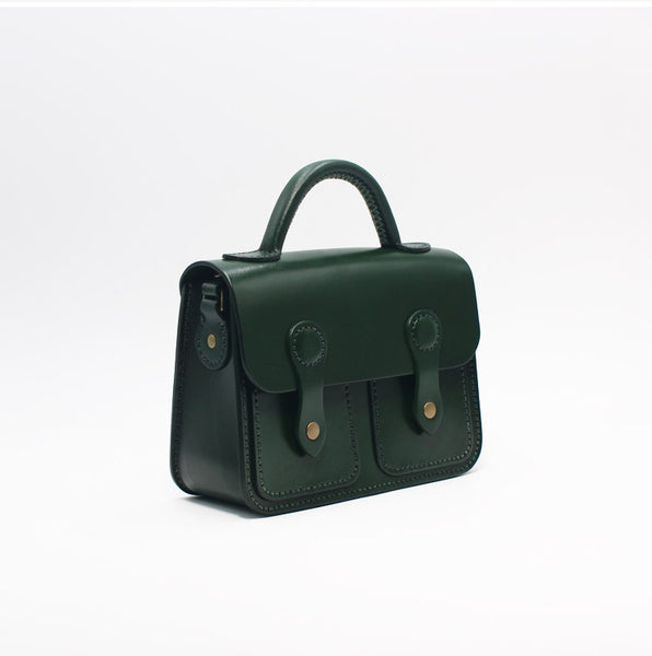 Womens Brown Leather Satchel Bag Handmade Crossbody Bag for Women