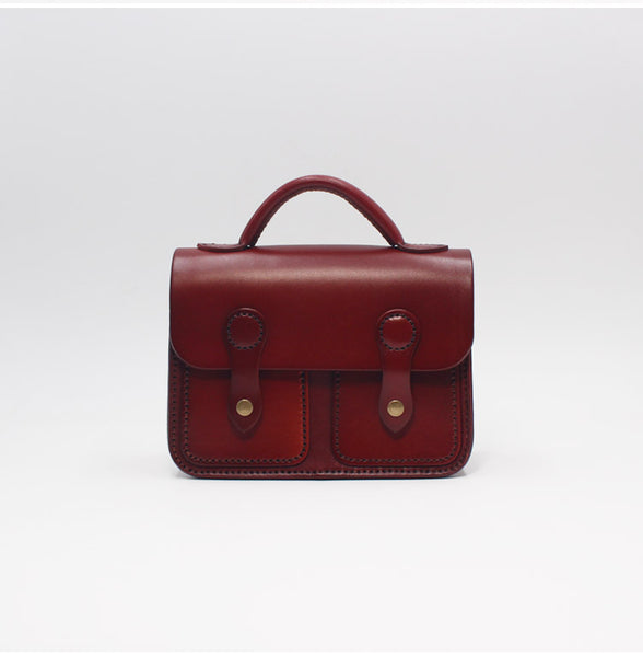 Womens Brown Leather Satchel Bag Handmade Crossbody Bag for Women