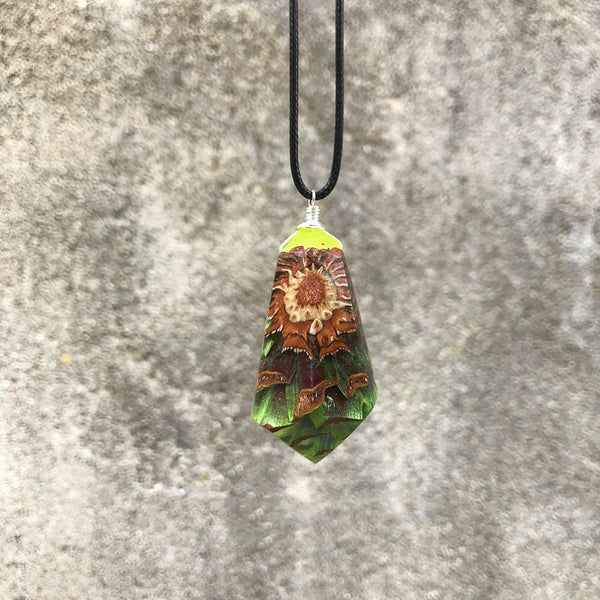 Pinecone and Resin Pendant Necklace Handmade Unique Jewelry For Women Men