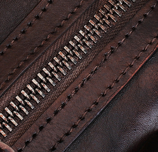 Ladies Small Leather Shoulder Bag With Rivets And Chain Brown Leather Crossbody Bag