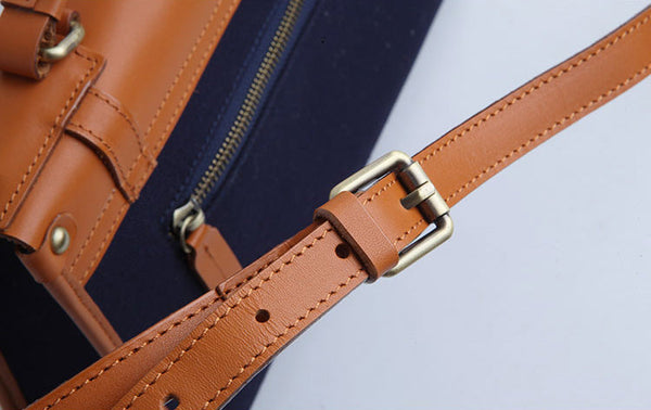 Stylish Women's Satchel Shoulder Bag Canvas Leather Messenger Bag For Women