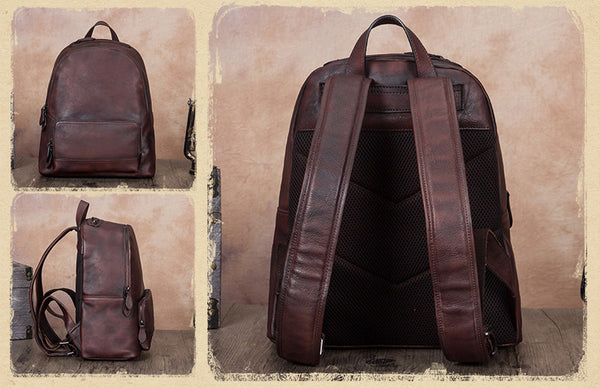 14 Inch Women's Leather Laptop Backpack Purse Book Bags for Women Designer