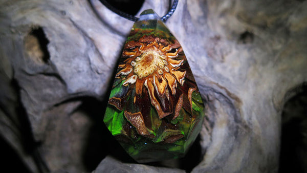 Pinecone and Resin Pendant Necklace Handmade Unique Jewelry For Women Men