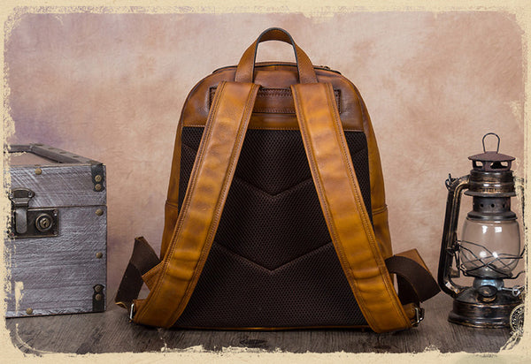 14 Inch Women's Leather Laptop Backpack Purse Book Bags for Women Durable