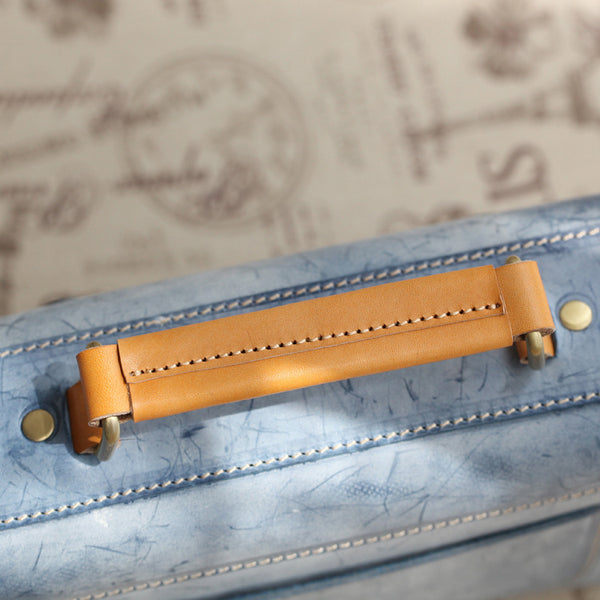 Cute Women's Waxed Leather Crossbody Satchel Purse Messenger Bag For Women