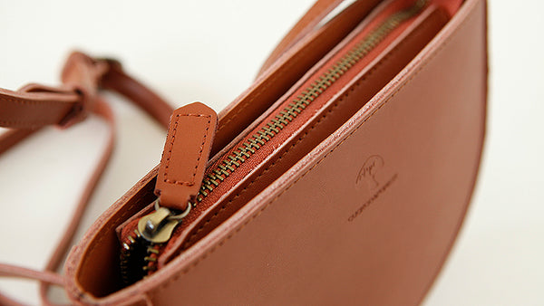 Small Half Round Leather Crossbody Purse Side Bags For Women