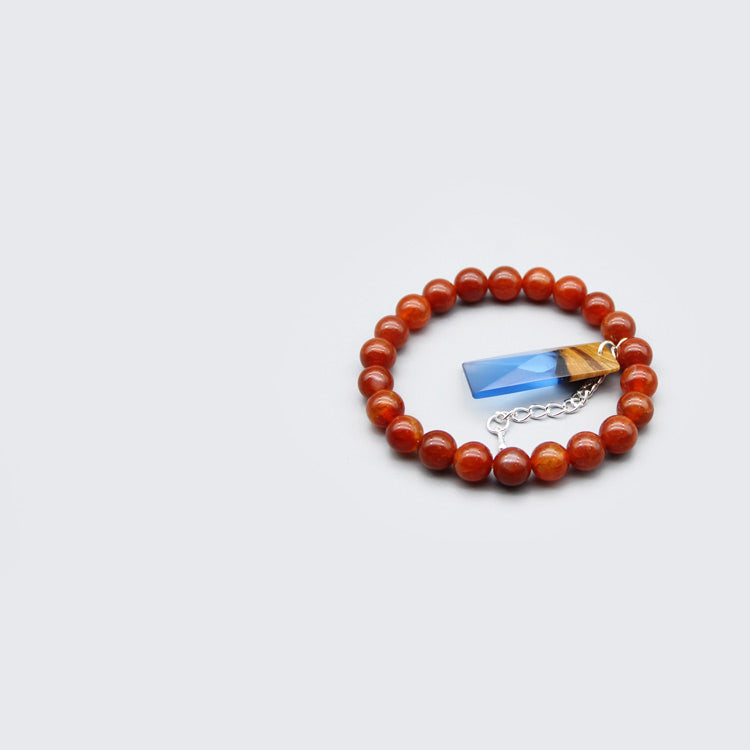 Agate Wood Resin Beaded Bracelet Handmade Unique Jewelry For Women Men