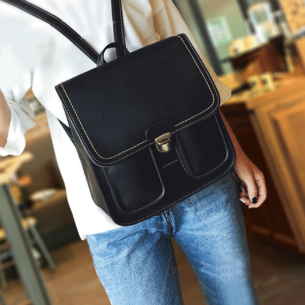 Vintage Brown Leather Backpack Purse  for Women Over The Shoulder Bags Purse