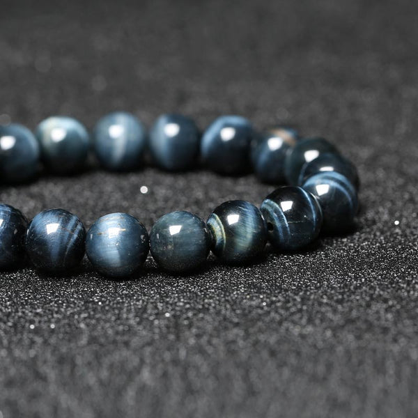 Blue Tigereye Bead Bracelet Handmade Lovers Jewelry Accessories Women Men