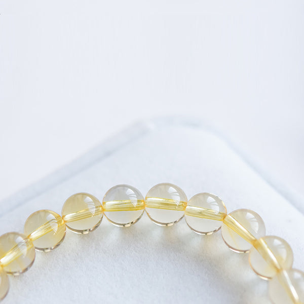 Citrine Strawberry Quartz Beaded Bracelet Handmade Jewelry Women