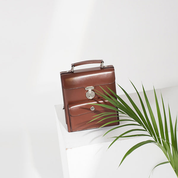 Vintage Genuine Leather Backpacks Unique Travel Bag Handbags Women