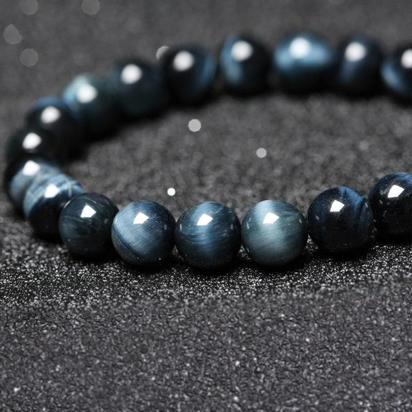 Blue Tigereye Bead Bracelet Handmade Lovers Jewelry Accessories Women Men