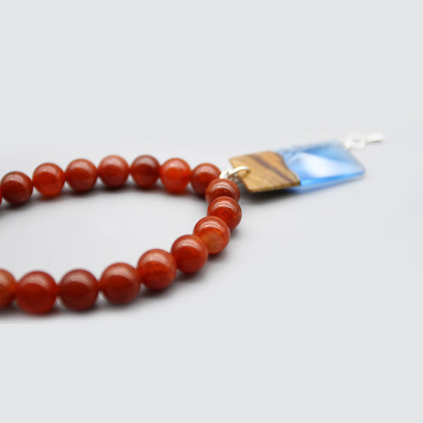 Agate Wood Resin Beaded Bracelet Handmade Unique Jewelry For Women Men